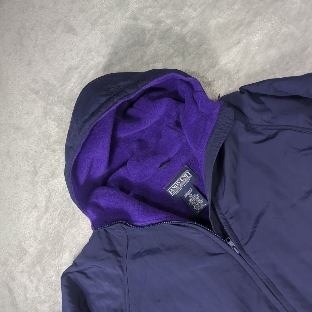 Vintage Lands End Squall Parka Jacket Womens Medium Made in USA Fleece Hooded M